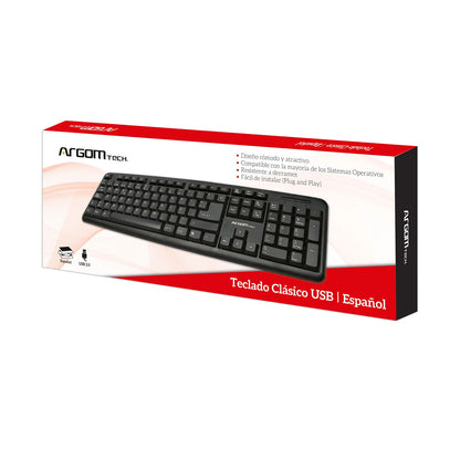 Teclado Clásico en Español/Inglés USB Argom