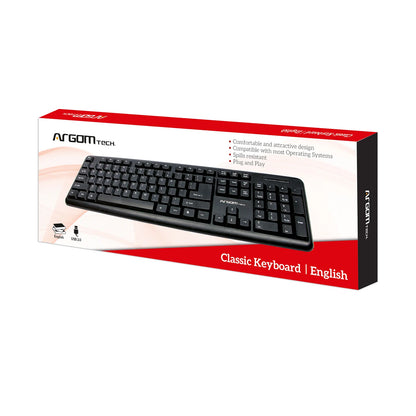 Teclado Clásico en Español/Inglés USB Argom