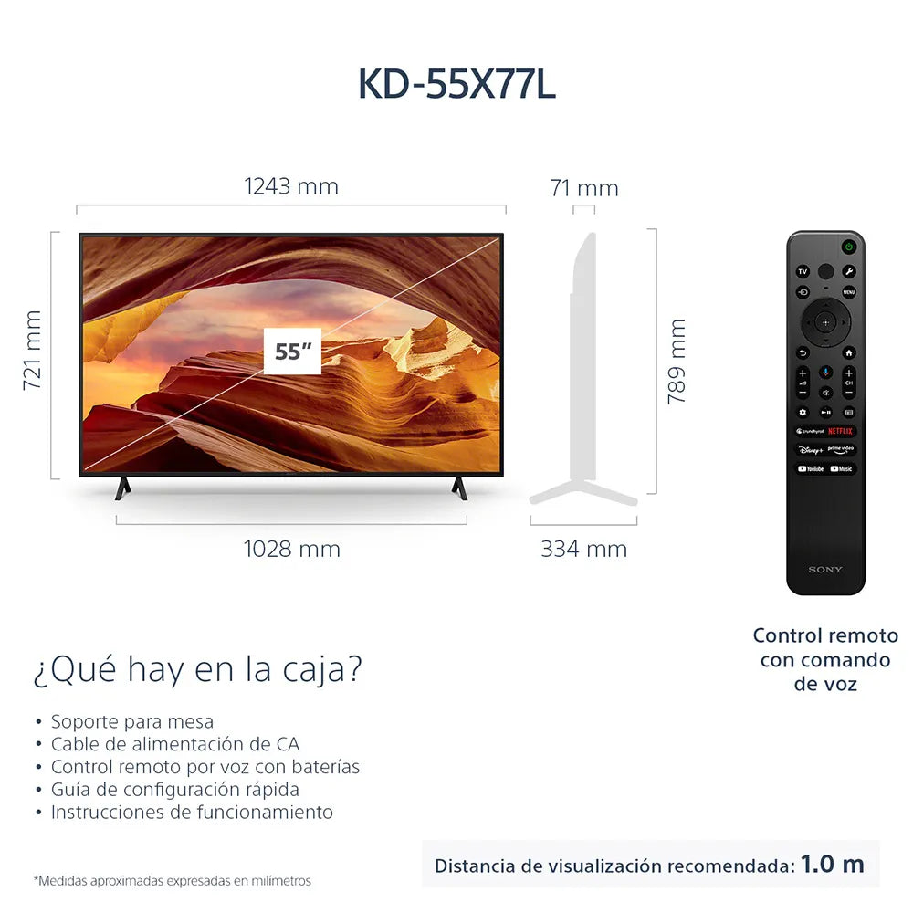 LED Smart TV SONY 4K MODELO X77L